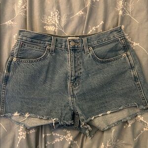 Sunday Best Light Blue Distressed Denim Cutoff Shorts